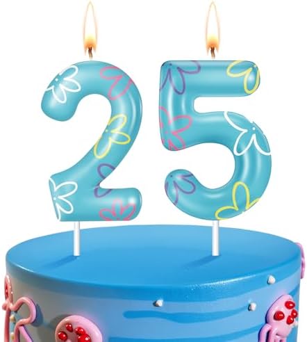 Sponge Flower Cloud Birthday Number Candle Number 25