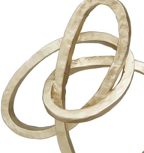 Deco 79 Polystone Gold Abstract Sculpture with Black Base