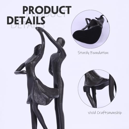 QIANLING Cast Iron Dancing Couple Sculpture - 6th Wedding Anniversary Gift
