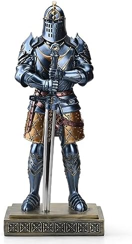 Medieval Knight Statue with Sword - 1512 Inch Blue