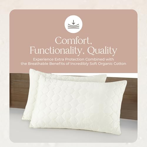 Organic Cotton Pillow Protector 2 Pack - King Size