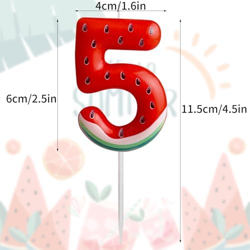 Watermelon Number 1 Birthday Candle for Kids