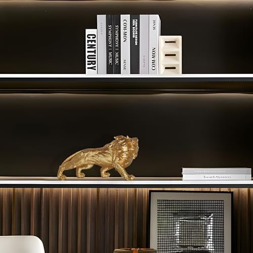 Modern Gold Lion Statue 118 Inch Home Decor Sculpture