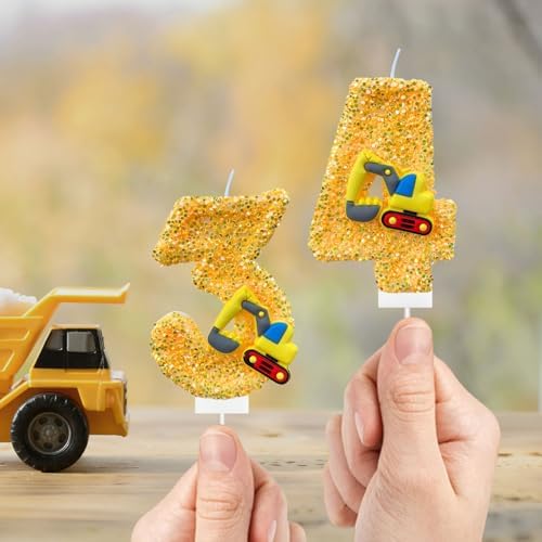 CasaPopz Construction Birthday Candles Number 2
