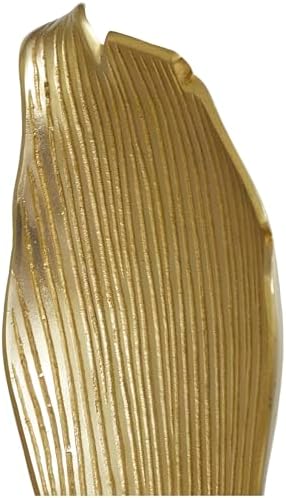 Deco 79 Gold Leaf Sculpture with Marble Base