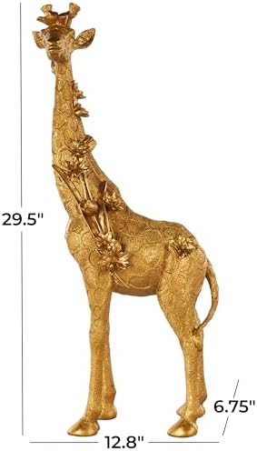 Deco 79 Resin Giraffe Statue with Gold Finish