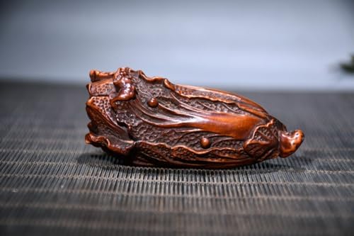 Handcrafted Boxwood Celery Cabbage Wealth Statue