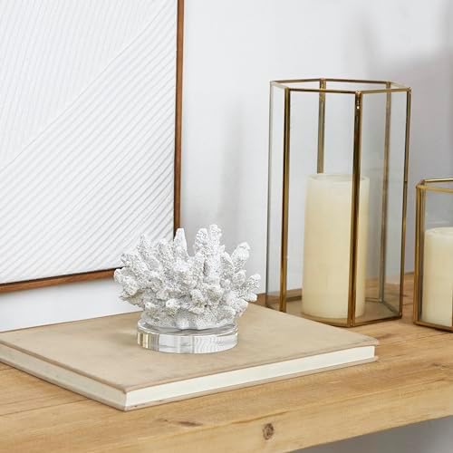 Deco 79 Polystone Coral Statue with Clear Base
