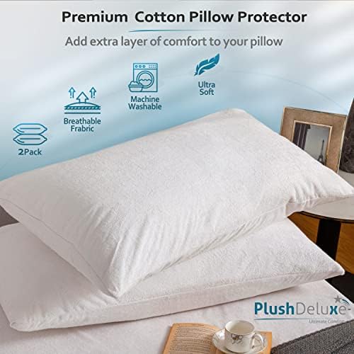 PlushDeluxe Premium Pillow Protectors Set of 2 20x38