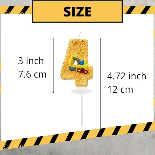 CasaPopz Construction Birthday Candles Number 2