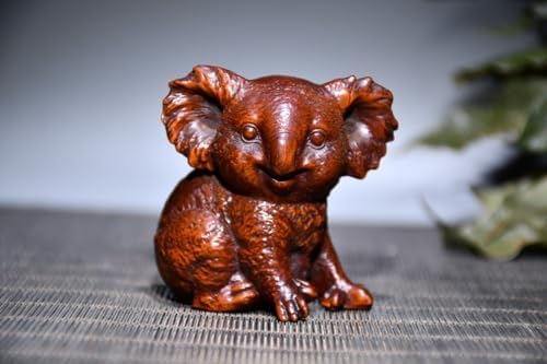 LimpaC Collection Boxwood Koala Tree Bear Statue Handcrafted