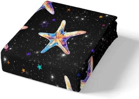 Homewish Watercolor Starfish Twin Fitted Sheet Set