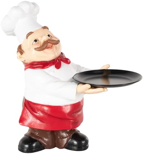 Deco 79 Polystone Chef Statue with Black Tray 1