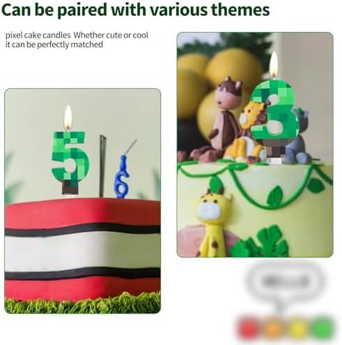 Green Number 7 Birthday Candles with Novel Design