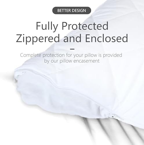Ruili 2 Pack King Size Zippered Pillow Protectors