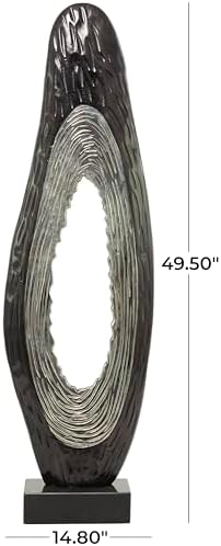 Deco 79 Abstract Teardrop Sculpture with Black Base
