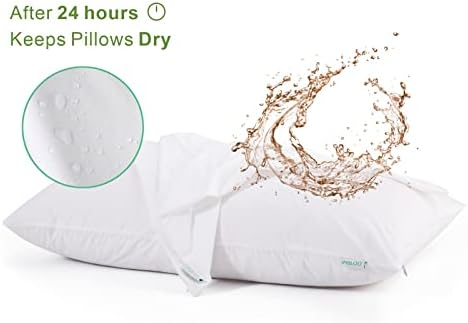 2 Pack Waterproof Pillow Protectors Queen Size