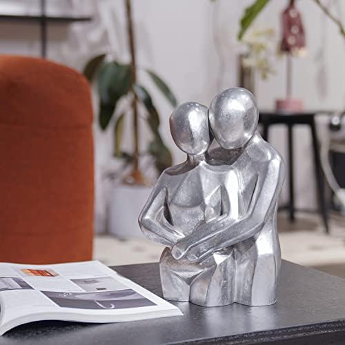 Guichifun Romantic Hug Couple Silver Resin Statue