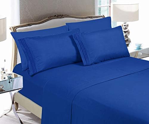Elegant Comfort Luxury 5 Piece Bed Sheet Set - Royal Blue