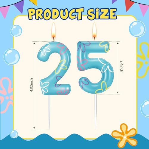 Sponge Flower Cloud Birthday Number Candle Number 25