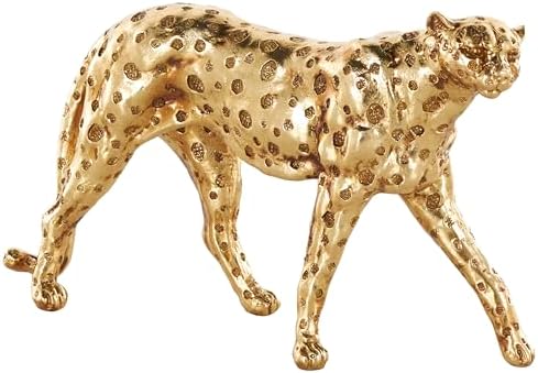 Deco 79 Gold Resin Leopard Decor Sculpture