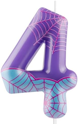 Zi Lan Purple Spider 4th Birthday Candle Cake Topper 1