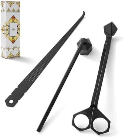 3-in-1 Candle Accessory Set Black Stainless Steel