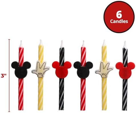 Disney Mickey Mouse Birthday Candles - 6pcs Set