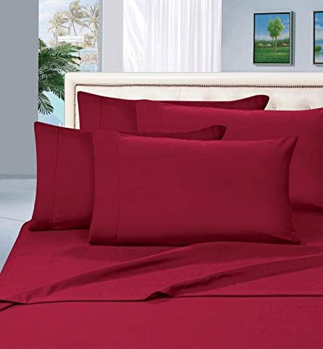 Elegant Comfort Ultra Soft 4-Piece Bed Sheet Set Wine Red Queen