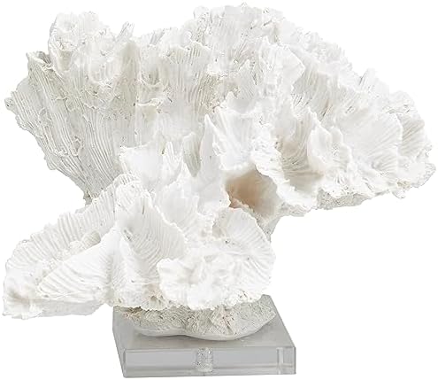 Deco 79 White Coral Sculpture with Acrylic Base
