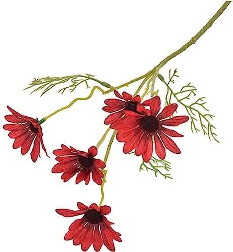 OUKEYI Artificial Silk Daisy Flowers 12 Bundles Red
