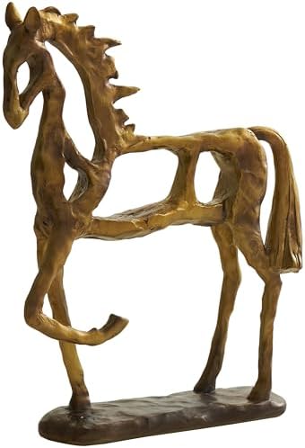 Deco 79 Gold Polystone Horse Sculpture