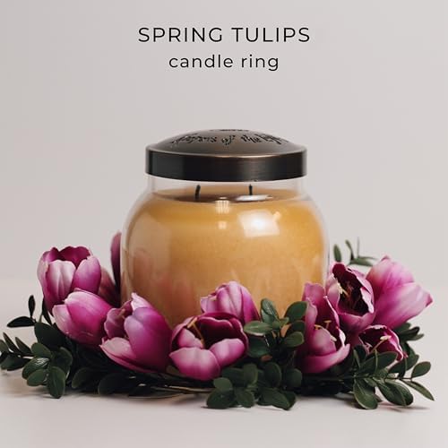 A Cheerful Giver Spring Tulips Candle Ring Artificial Flower Decor