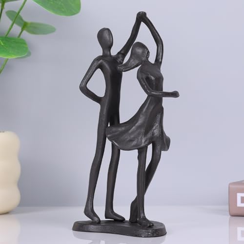 QIANLING Cast Iron Dancing Couple Sculpture - 6th Wedding Anniversary Gift