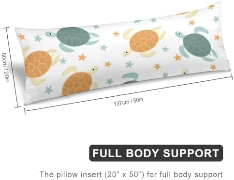 MEIKKO Pattern Turtle Body Pillow Cover with Zipper