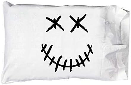 Hat Shark Pillow Case Single Pillowcase - Stitched Skull Face Smile 1