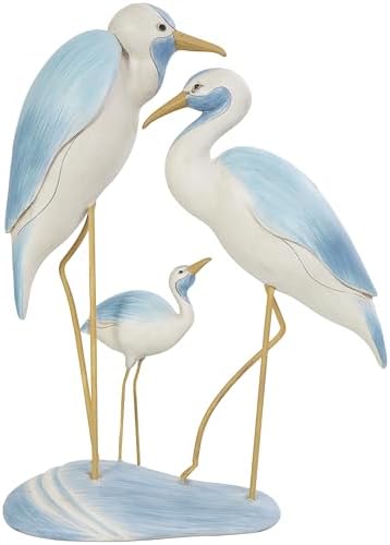 Deco 79 Polystone Bird Statue with Yellow Accents