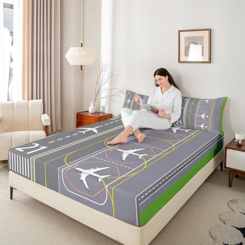 Castle Fairy Airplane Bed Sheet Set Twin Size with 1 Pillowcase