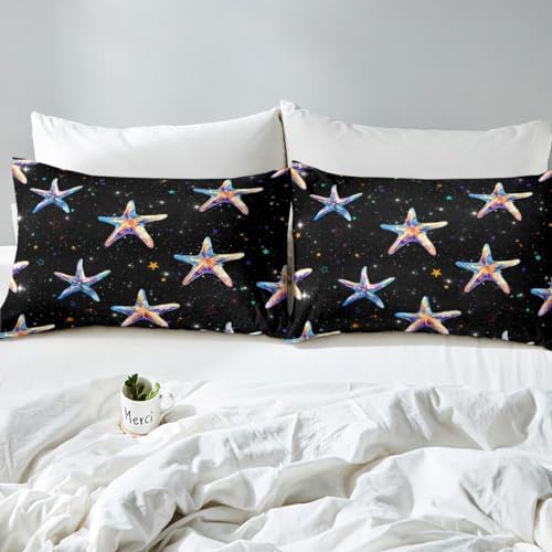 Homewish Watercolor Starfish Twin Fitted Sheet Set