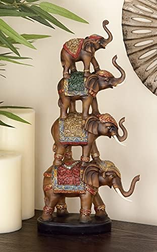 Deco 79 Polystone Elephant Statue Home Decor
