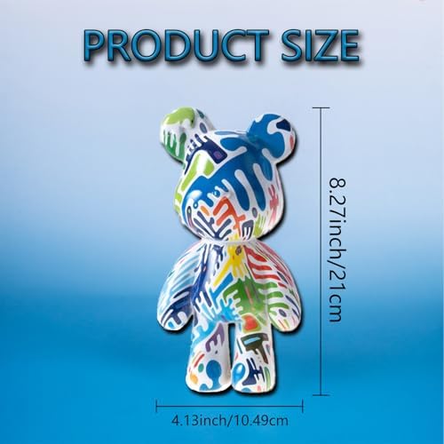 Zige Lily Bear Statue Resin Graffiti Sculpture