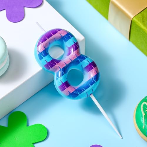 Video Game Birthday Candles Number 8 for Kids Celebration