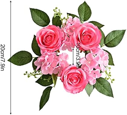 Elegant Rose Candle Wreath for Home Party Decor