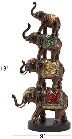 Deco 79 Polystone Elephant Statue Home Decor