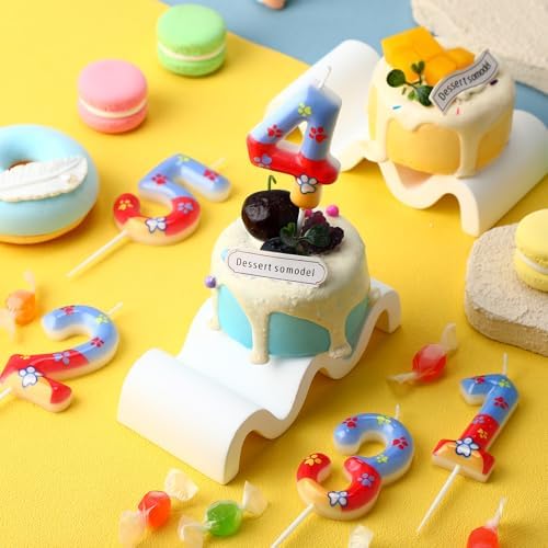 Red Yellow Blue Dog Paw Cake Topper for Kids