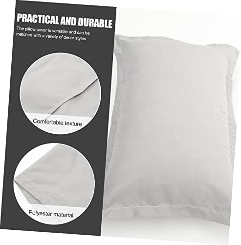 2pcs Solid Gray Microfiber Pillow Cases with Zippered Design