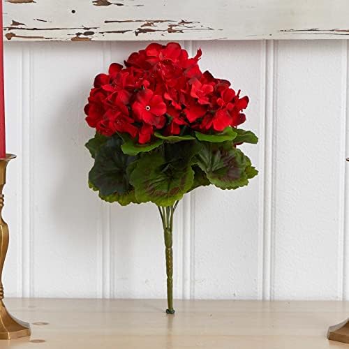 Nearly Natural Geranium Artificial Bush Set of 4 1