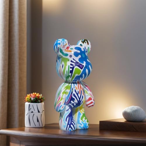 Zige Lily Bear Statue Resin Graffiti Sculpture