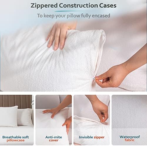 PlushDeluxe Premium Pillow Protectors Set of 2 20x38