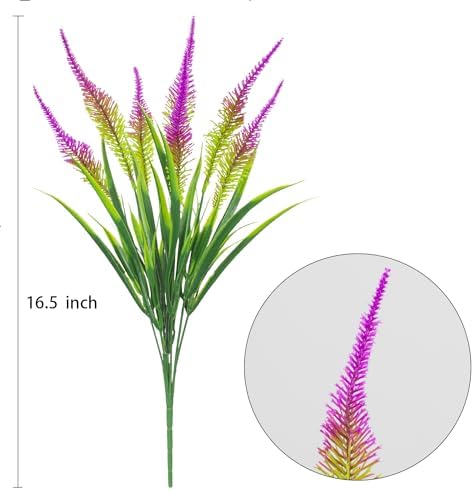 10 Bundles Fuchsia Faux Flowers for Outdoor Decor